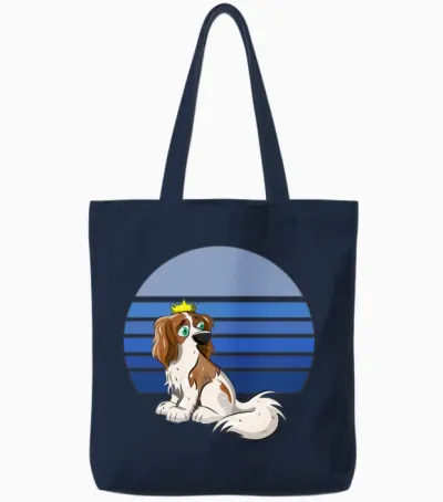 Cavalier Retro Blue Tote Bags - Navy