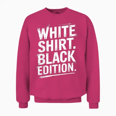 White Shirt Black Edition T-Shirt, Black Unisex Sweatshirt - Heliconia