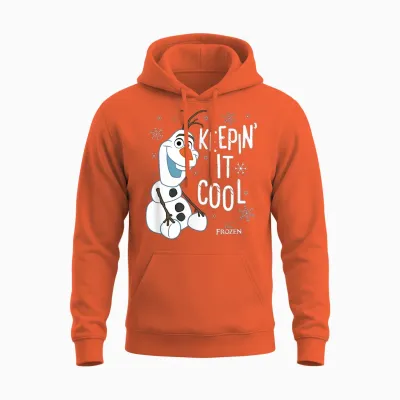 Disney Frozen Olaf Keepin It Cool T-Shirt, Black Unisex Hoodie - Orange