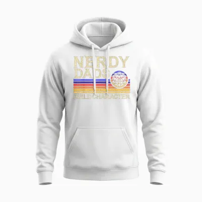 Nerdy Dad Rpg Gaming D20 Tabletop Games Funny Rpg Gamer Unisex Hoodie - White