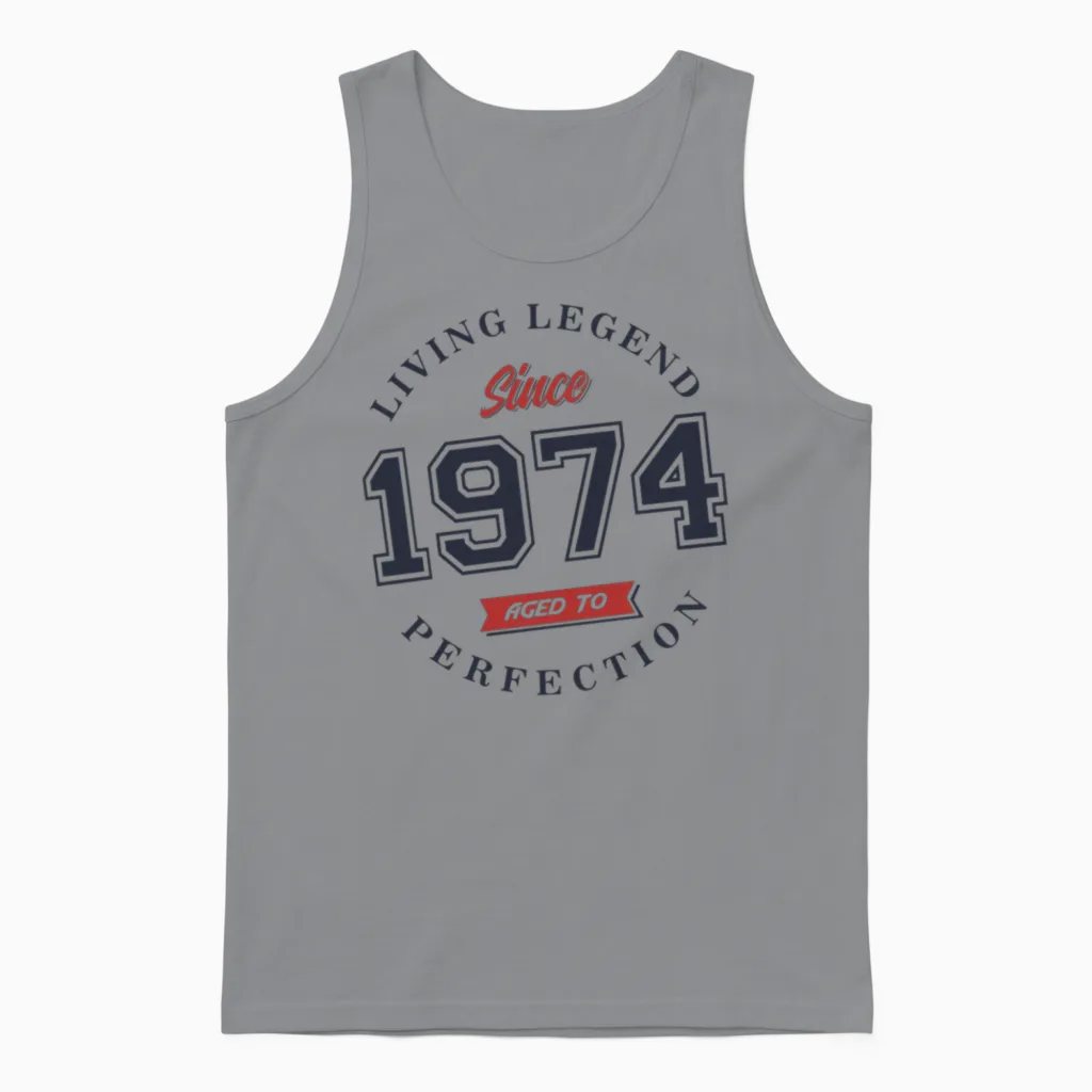 Living Legend 1974 Perfection Unisex Tank Top in Sport Grey
