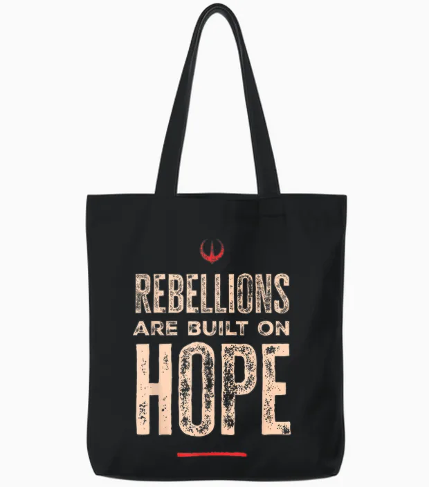 Star Wars Andor Rebellions Are Built on Hope Grunge Style T-Shirt, Black, S Tote Bags in Black