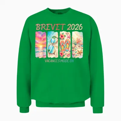 Brevet 2026 Vacances Plages Mode on Félicitation Mention Unisex Sweatshirt - Irish Green