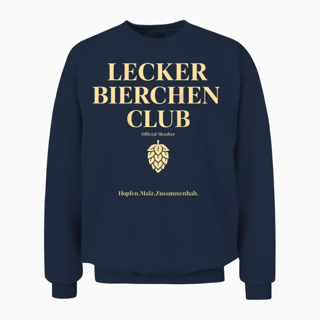 Lecker Bierchen Club Unisex Sweatshirt in Navy