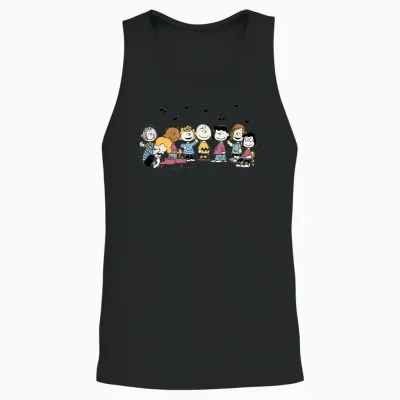 Peanuts - Schroeder Pigpen Franklin Lucy Charlie Sally Music Unisex Tank Top - Black