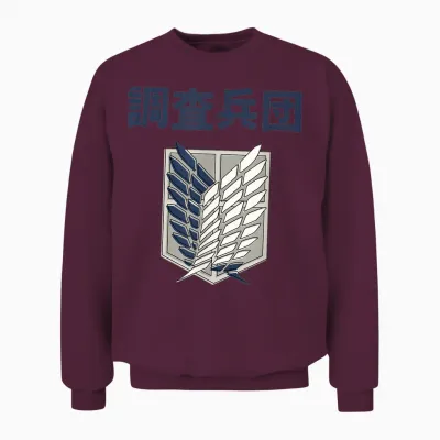 Attack on Titan Season 3 Alternative Scout Regiment Anime Unisex Sweatshirt - Maroon