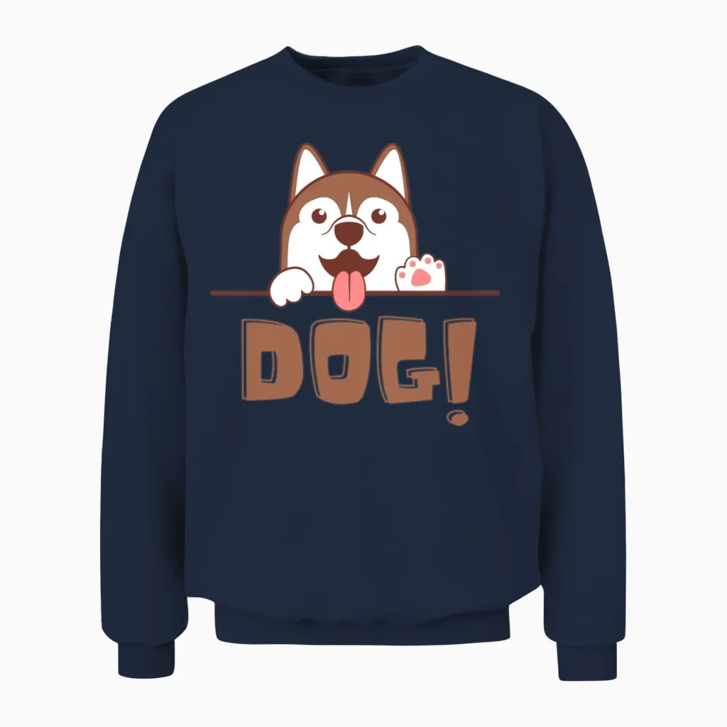 Custom Pet Gift β’ Custom Dog Portrait Unisex Sweatshirt in Navy