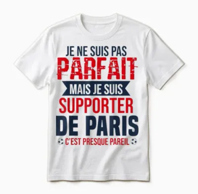 Gift Supporter Paris Football Humour Unisex T-Shirt - White