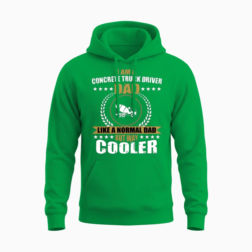 Concrete Truck Driver Dad Truckers Unisex Hoodie in Irish Green