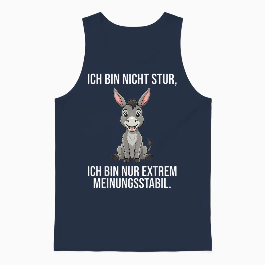 Ich Bin Nicht Stur Extrem Meinungsstabil Esel Unisex Tank Top in Navy