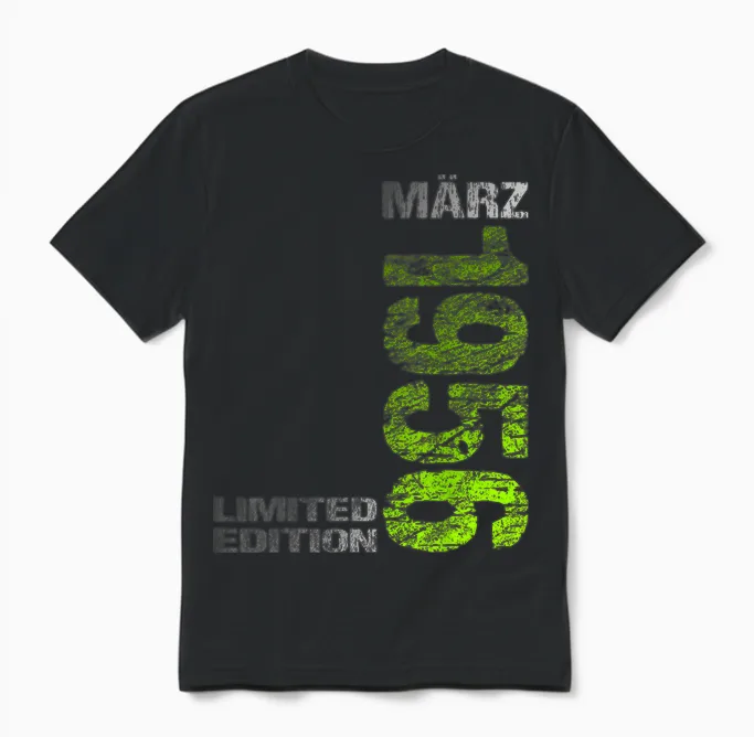 März 1956 Mann Frau 70. Geburtstag Limited Edition Unisex T-Shirt in Black