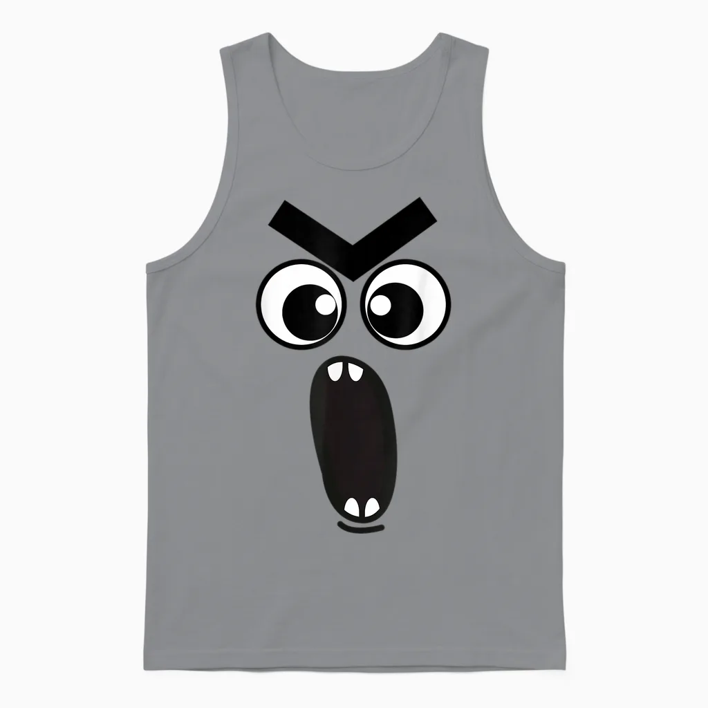 Creepy Carrots Face Funny Halloween Costume Kids and Adults Unisex Tank Top in Sport Grey