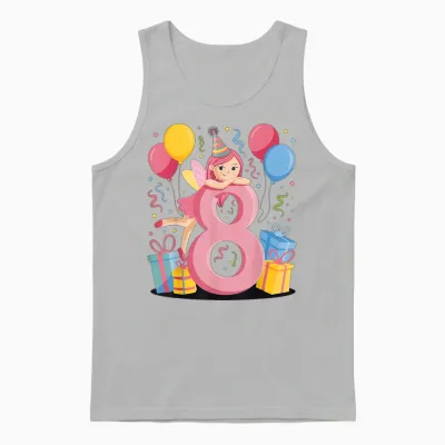 Fée 8e Anniversaire Garçon Fille 8 Ans Huitième Huit Fée Unisex Tank Top - Ash