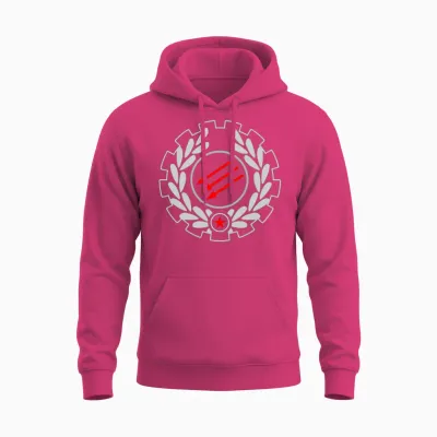 Rash Iron Front Emblem Unisex Hoodie - Heliconia