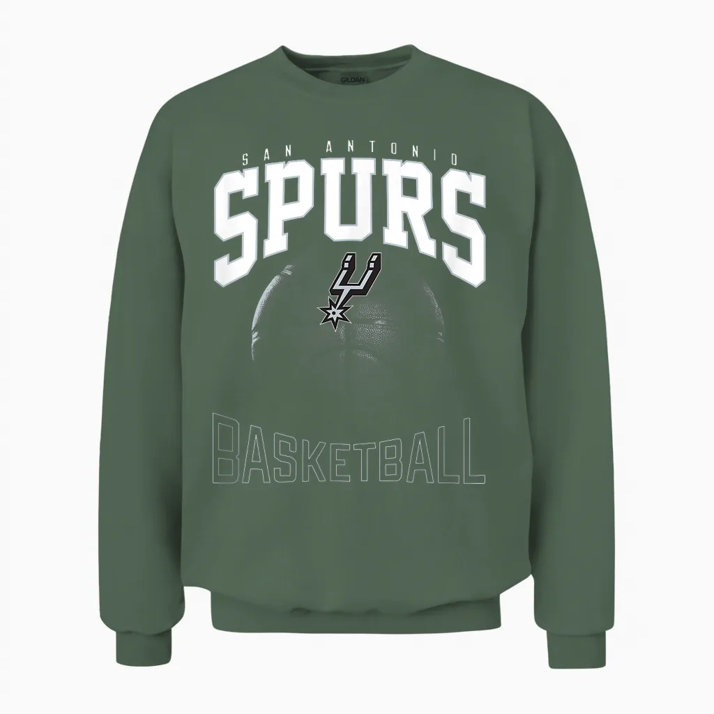 Official Nba San Antonio Spurs X T-Shirt Files Unisex Sweatshirt in Military Green