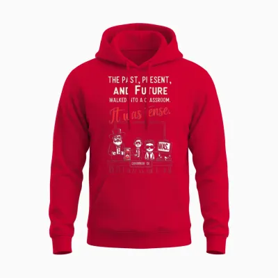 English Teacher Funny Word Game T-Shirt, Black, S Unisex Hoodie - Red