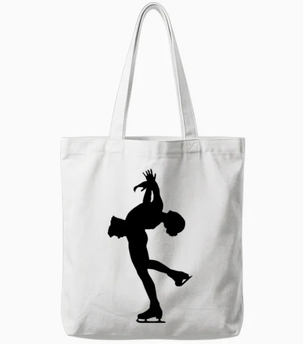 Ice Skating Tote Bags in White