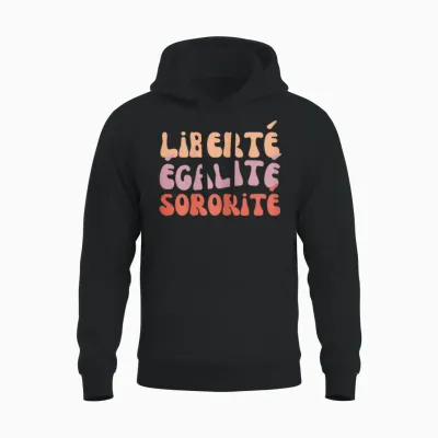 Freedom Equality Sorority Seventies for Sisters and Girlfriends T-Shirt, Black, Female X-Small Unisex Hoodie - Black