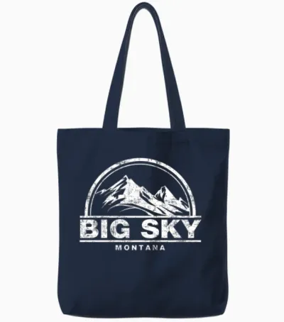 Big Sky Montana Tote Bags - Navy