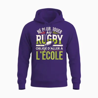 Rugby Kids Boys Rugby Player Humour Rugby T-Shirt, Black, S Unisex Hoodie - Purple