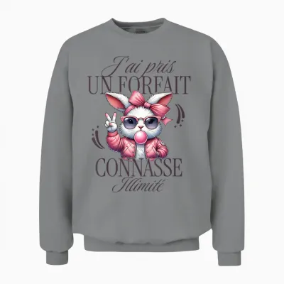I Took an Unlimited Connasse Package – Woman Character Unisex Sweatshirt - Sport Grey