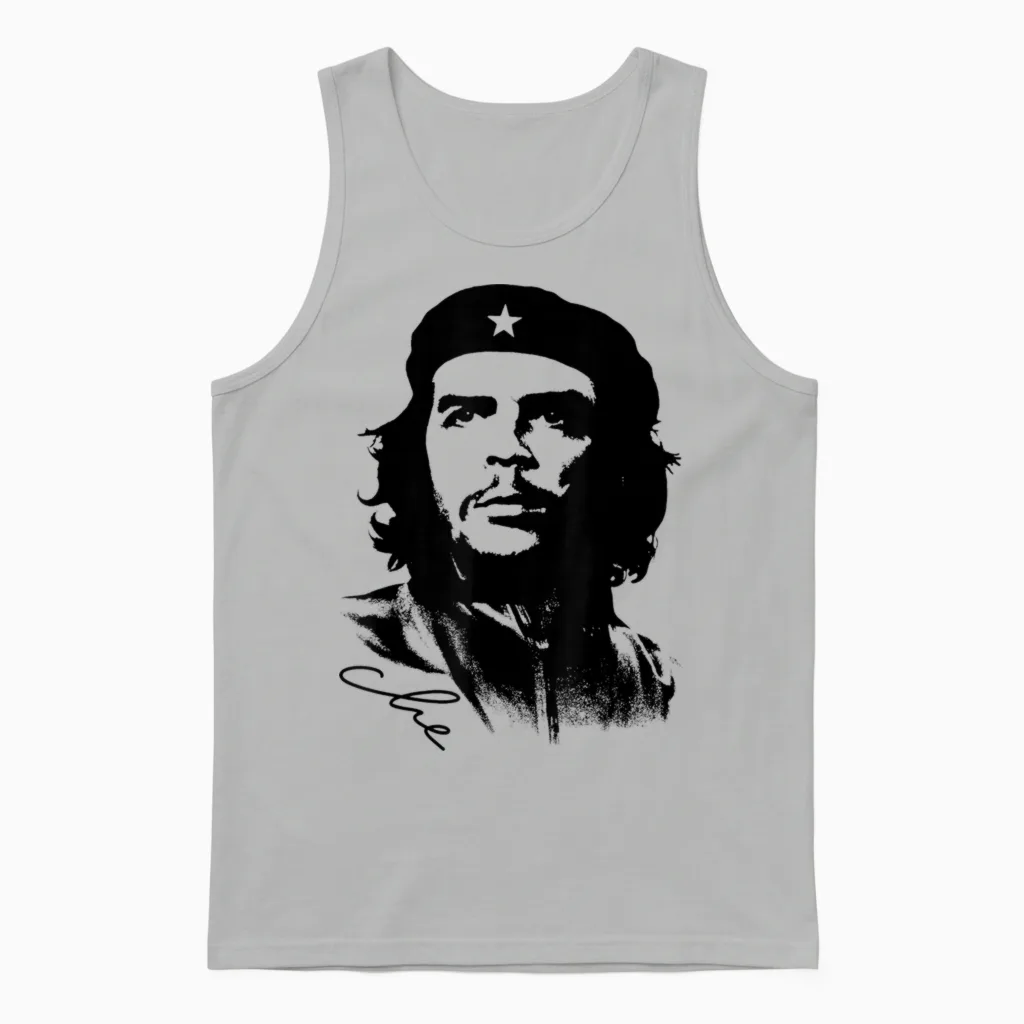 Che Guevara Rebel Cuban Jersey T-Shirt Guerrilla Revolution Unisex Tank Top in Ash