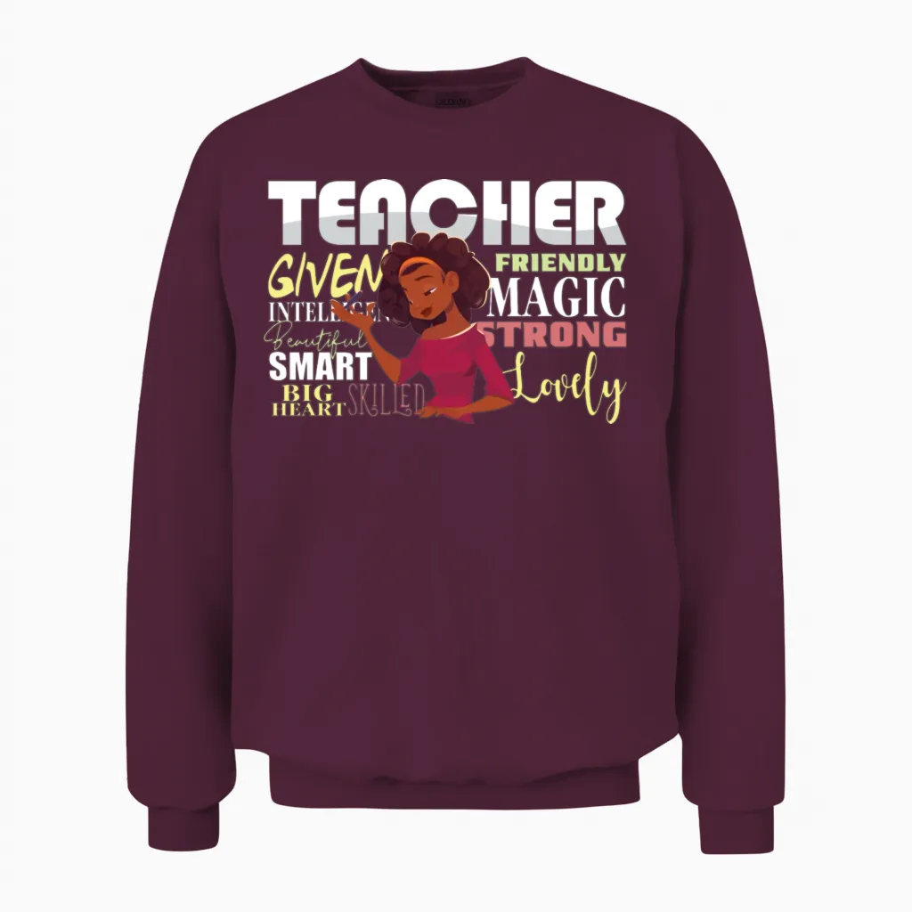 Hbcu Teacher Afro Historically Black College Unisex Sweatshirt in Maroon