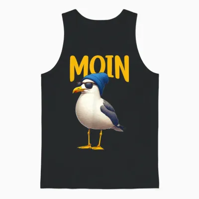 Moin Möwen Vogel Meer Hamburg Plattdeutsch Maritim Gruß Unisex Tank Top - Black
