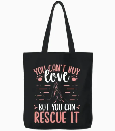 Dog Rescue Shetler Dog Adopt Dogs Animal Rescue Tote Bags - Black
