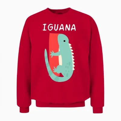 Iguana Alphabet Funny Unisex Sweatshirt - Red