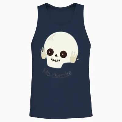 No Thanks Funny Halloween Unisex Tank Top - Navy
