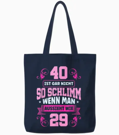 40 Geburtstag Frauen Tote Bags - Navy