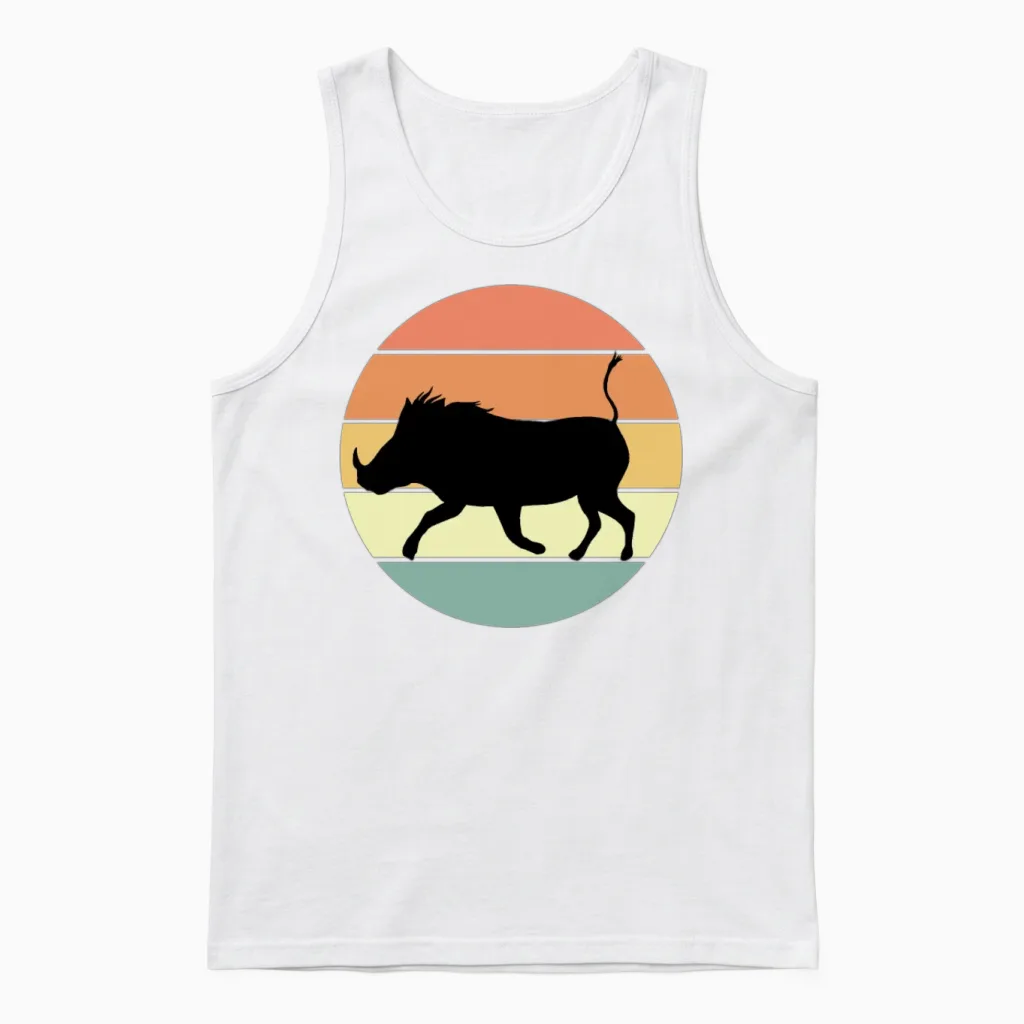 Retro Warthog Unisex Tank Top in White