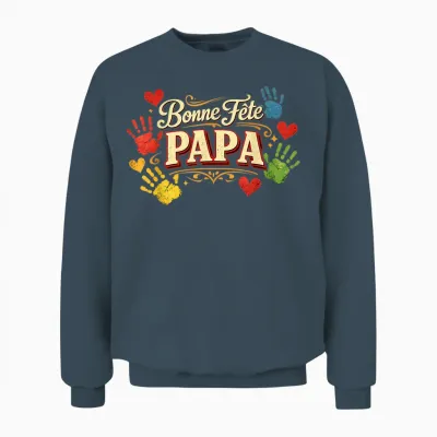 Bonne Fête Papa Idée Cadeau Original Fete Des Pères Enfants Unisex Sweatshirt - Dark Heather