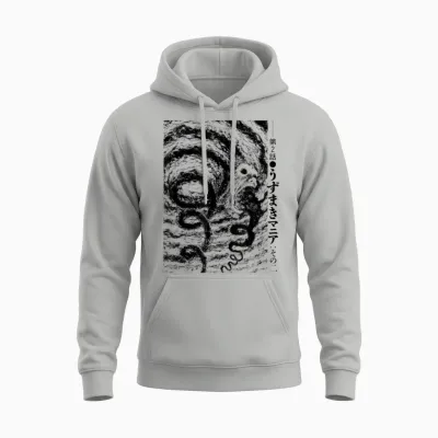 Uzumaki Spiral Obsession Swirl Unisex Hoodie - Ash