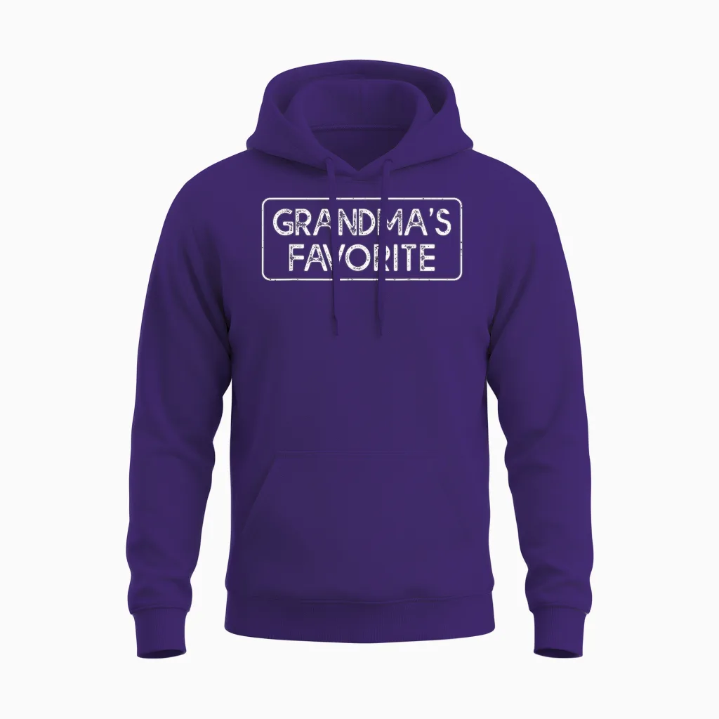Grandma's Favorite Grandchild Funny Grandson Granddaughter Unisex Hoodie in Purple