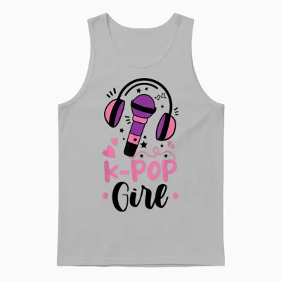 K-Pop Girl Saying Gift for K Pop Lovers T-Shirt, White Unisex Tank Top - Ash