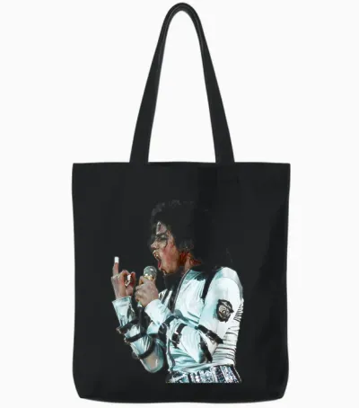 Michael Jackson Live Bad Tour Wembley 1988 Tote Bags - Black