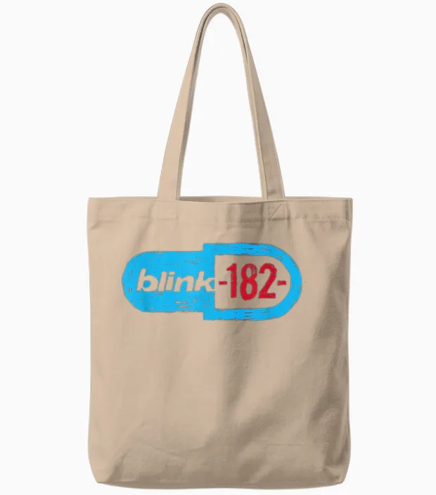 Blink-182 Official State Enema T-Shirt, White, S Tote Bags in Natural