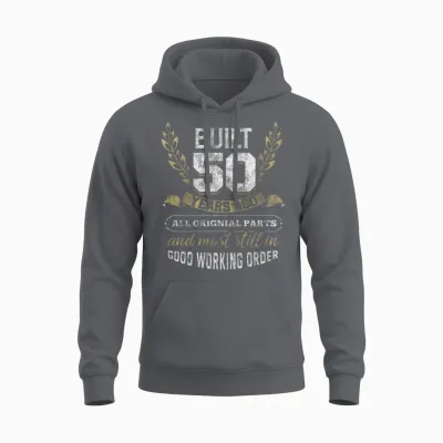 50th Birthday Gift Idea Vintage Car Slogan Men Unisex Hoodie - Charcoal