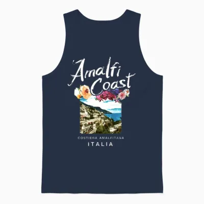 Amalfi Coast Italy Italian Unisex Tank Top - Navy