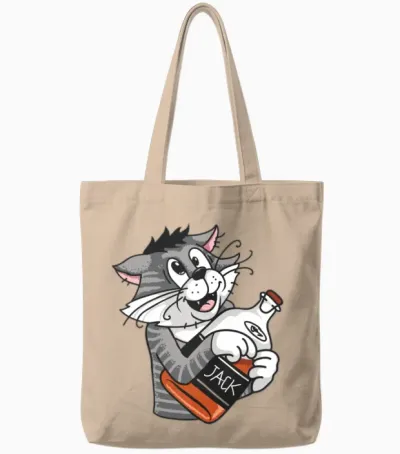 Alco Cat Tote Bags - Natural