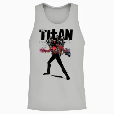 Skibidi Toilet Titan Speakerman High Voltage Unisex Tank Top - Ash