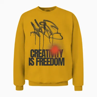 Creativity Is Freedom Artist Unisex Sweatshirt - Gold