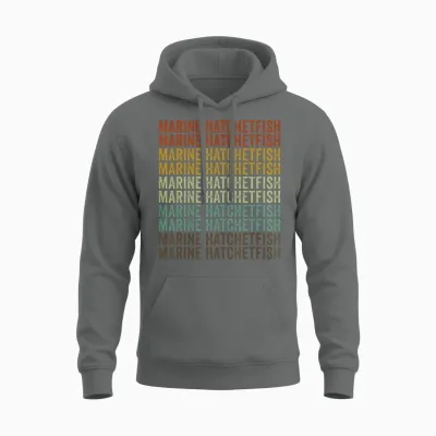 Marine Hatchetfish Fish Retro Unisex Hoodie - Graphite Heather