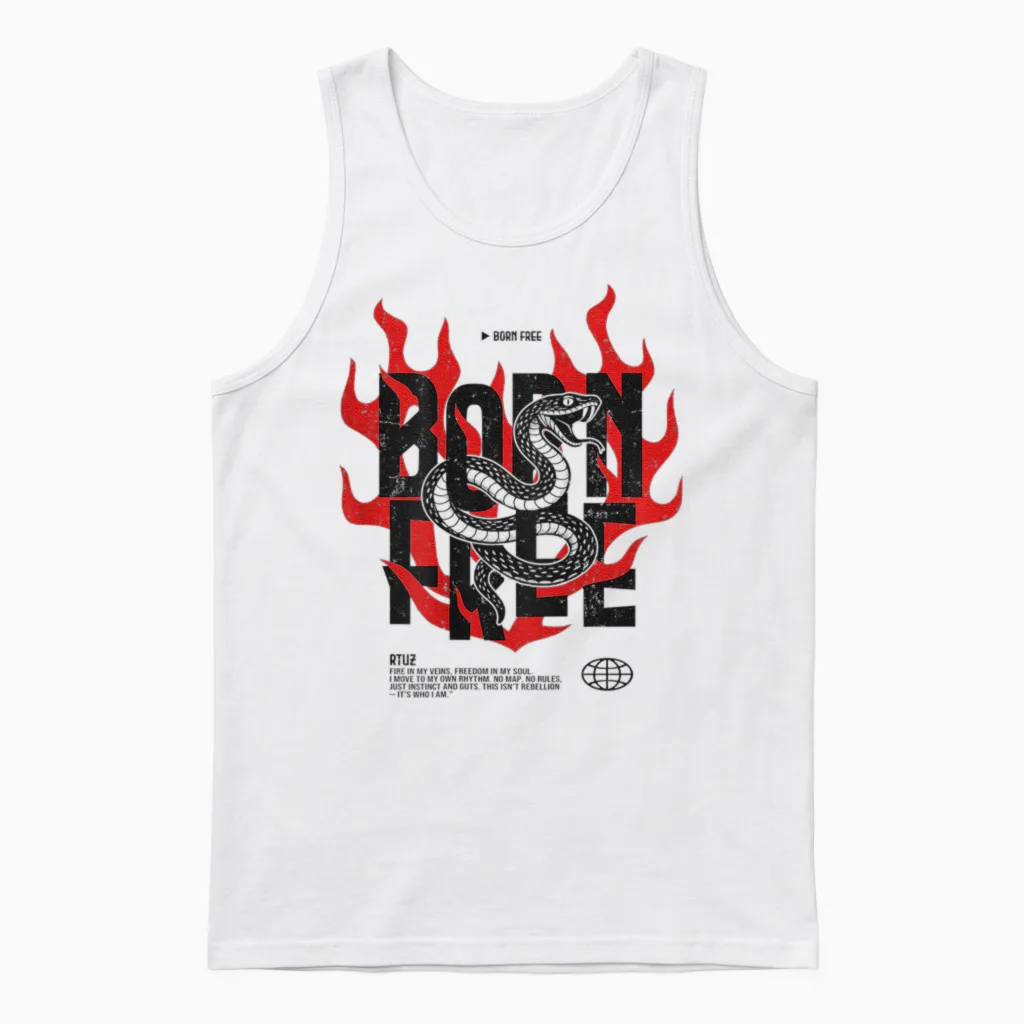 Backprint Streetwear Retro Mode Vintage Fashion Damen Herren Unisex Tank Top in White