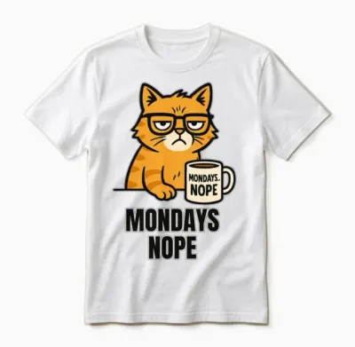 Grumpy Cat Says Nope to Mondays Unisex T-Shirt - White
