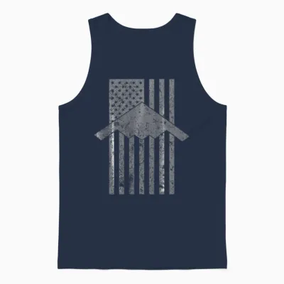 B 2 Spirit Stealth Bomber Patriotic Vintage Unisex Tank Top - Navy