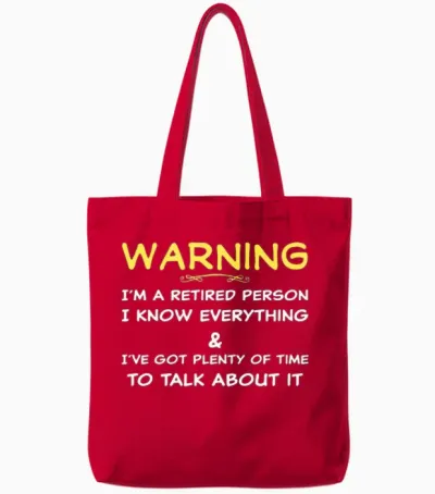 Funny Retirement Tote Bags - Red
