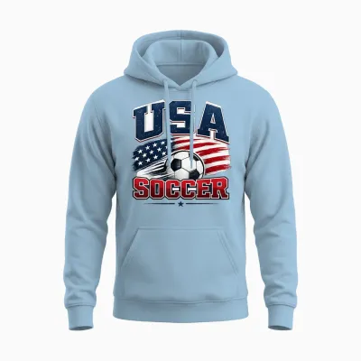 Soccer Football- World Cup 2026 Usa Unisex Hoodie - Light Blue